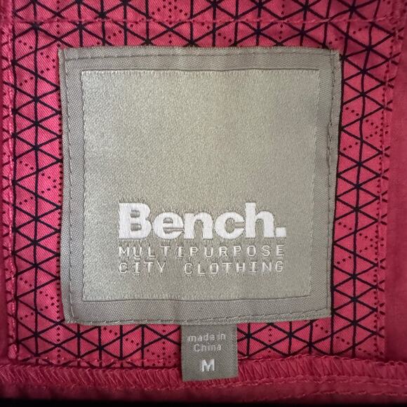 BENCH Jacket Medium BBQ Skiing High Neck Collar Hidden Zip Hood Grid Pattern - Picture 13 of 16